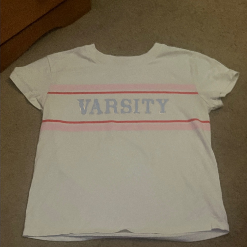 Target White and Pink Varsity Kids T-Shirt
